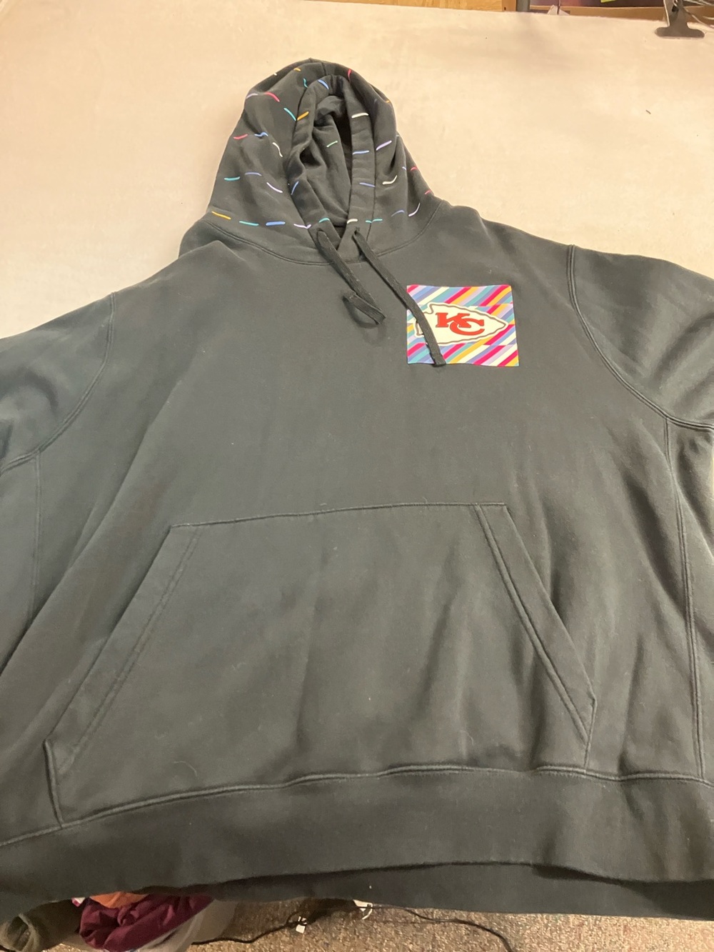Nike Black Hoodie with Multicolor Stripe Patch